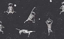 Детские чёрные обои Victoria Stenova Spaceman 285749