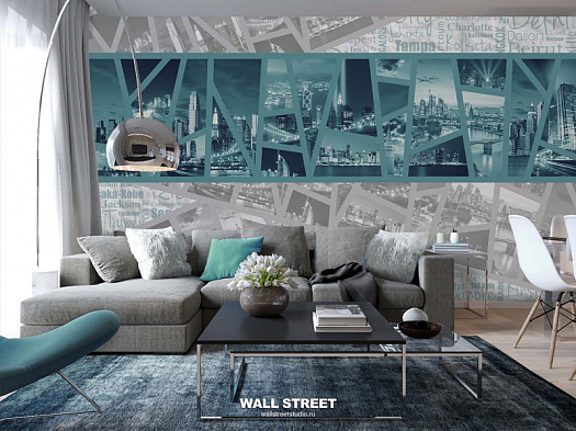 Фотообои в интерьере артикул Urban 2, URBAN, Wall street